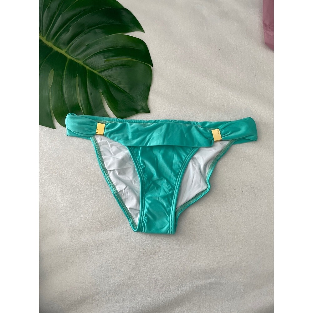 NEW ViX Swimwear Bia Bikini Bottoms in a Agua Blue/Green [SZ Small ] #49‎
